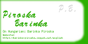 piroska barinka business card
